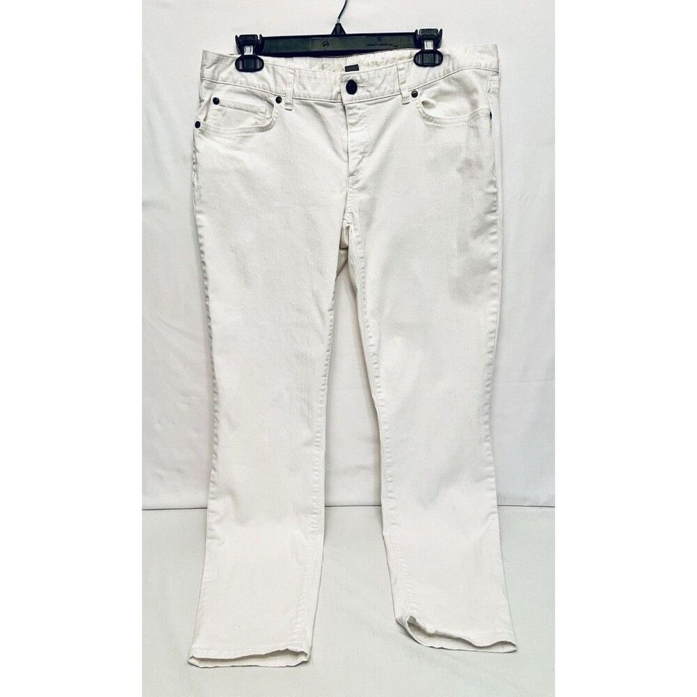 Eddie Bauer Women’s Tapered White Denim Jeans Cotton/Spandex 5-Pocket